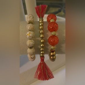Manifest Boutique Ruby & Gold Bracelet Set